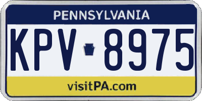 PA license plate KPV8975