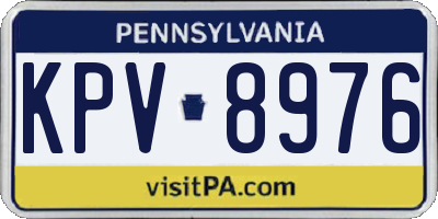PA license plate KPV8976