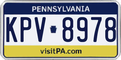 PA license plate KPV8978