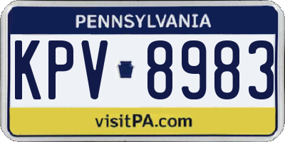 PA license plate KPV8983