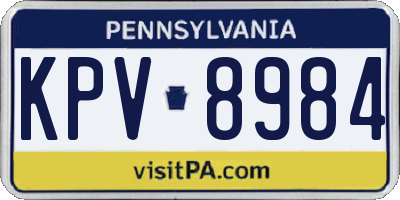 PA license plate KPV8984