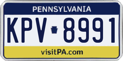 PA license plate KPV8991
