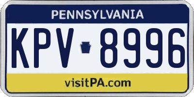 PA license plate KPV8996