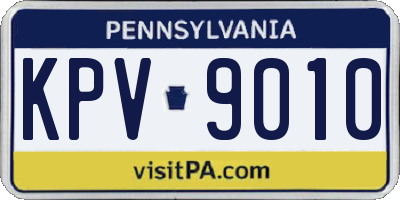 PA license plate KPV9010