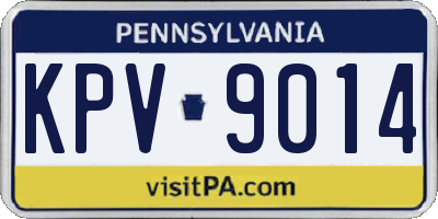 PA license plate KPV9014