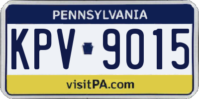 PA license plate KPV9015