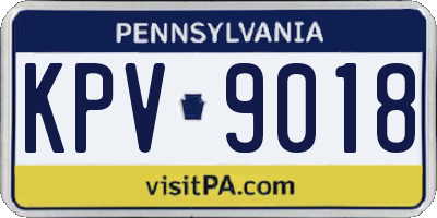 PA license plate KPV9018