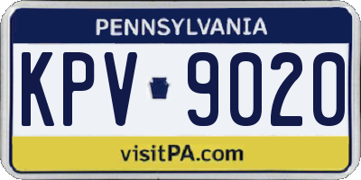 PA license plate KPV9020