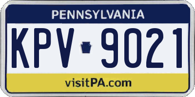 PA license plate KPV9021