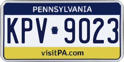 PA license plate KPV9023