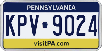 PA license plate KPV9024