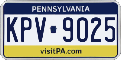 PA license plate KPV9025