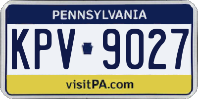 PA license plate KPV9027