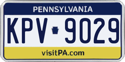 PA license plate KPV9029