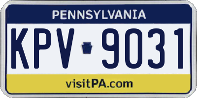PA license plate KPV9031