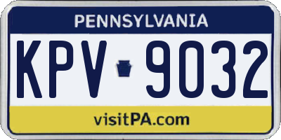 PA license plate KPV9032