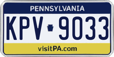 PA license plate KPV9033