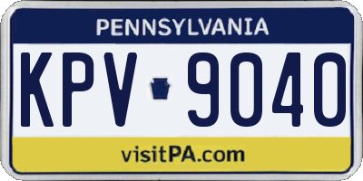 PA license plate KPV9040