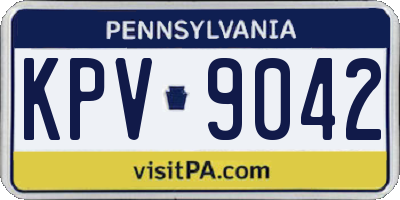 PA license plate KPV9042