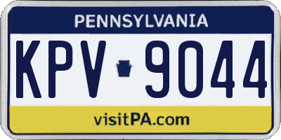 PA license plate KPV9044