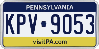 PA license plate KPV9053