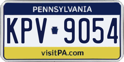 PA license plate KPV9054