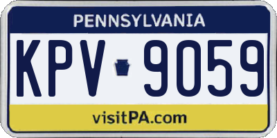PA license plate KPV9059