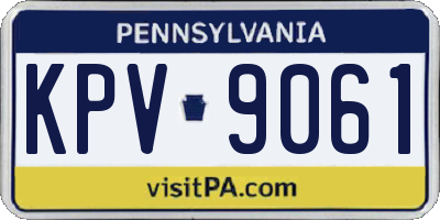 PA license plate KPV9061