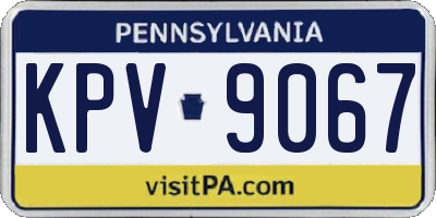 PA license plate KPV9067