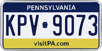 PA license plate KPV9073