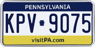 PA license plate KPV9075