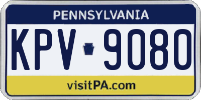PA license plate KPV9080