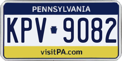 PA license plate KPV9082