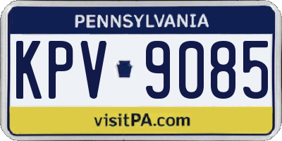 PA license plate KPV9085