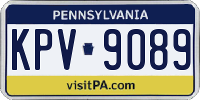 PA license plate KPV9089