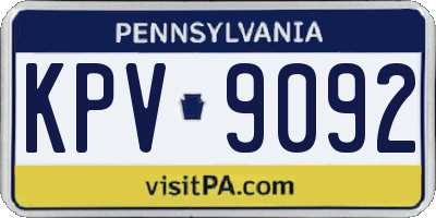 PA license plate KPV9092