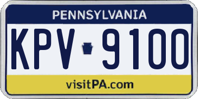 PA license plate KPV9100