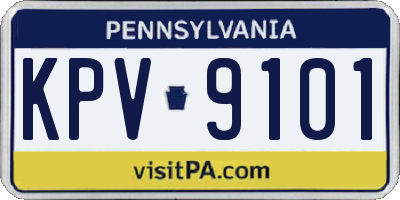PA license plate KPV9101