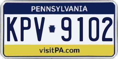 PA license plate KPV9102