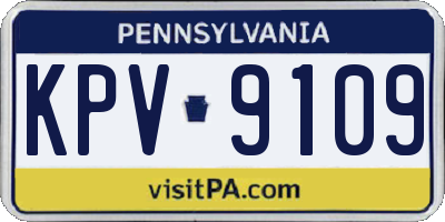 PA license plate KPV9109