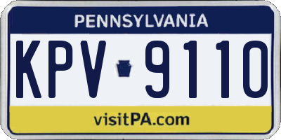 PA license plate KPV9110