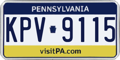 PA license plate KPV9115