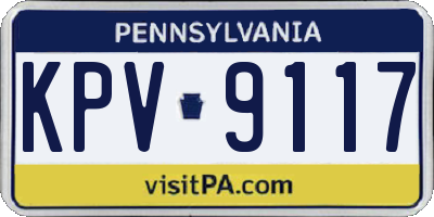 PA license plate KPV9117