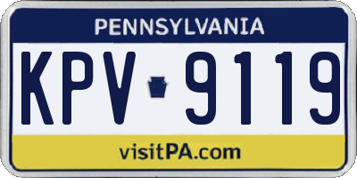 PA license plate KPV9119