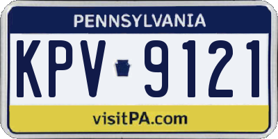 PA license plate KPV9121