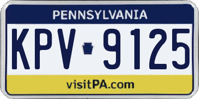 PA license plate KPV9125