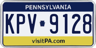 PA license plate KPV9128