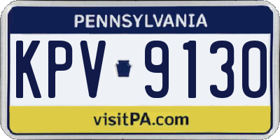 PA license plate KPV9130