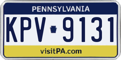 PA license plate KPV9131