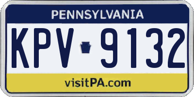 PA license plate KPV9132